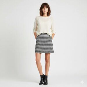 Sanctuary Black & White Plaid Mini Skirt | Stretchy Preppy Chic | Size M